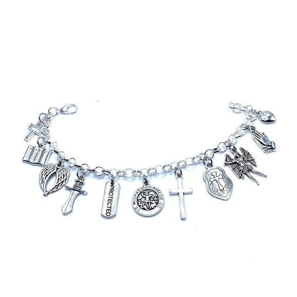 Saint Michael Charm Bracelet Protector Religious Christian Archangel - Picture 3 of 8